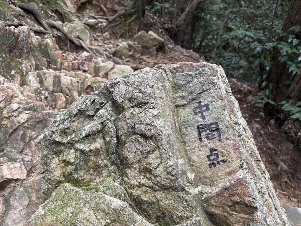 馬の背登山道の中間点