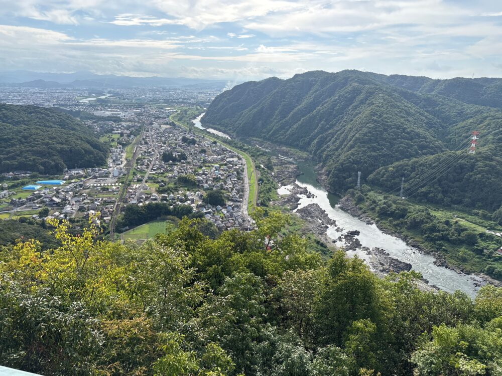猿啄城跡展望台からの東方面の景観