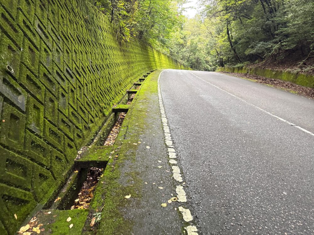 各務原アルプス向山周辺で歩道がなくなる道路区間